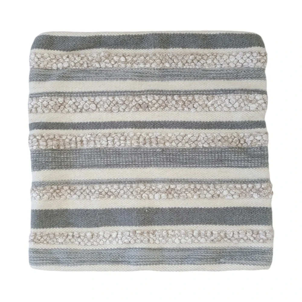 Magnolia Home Pillow‎ Cover 20 x 20 Neutral Striped Nubby Woven Textured Boho